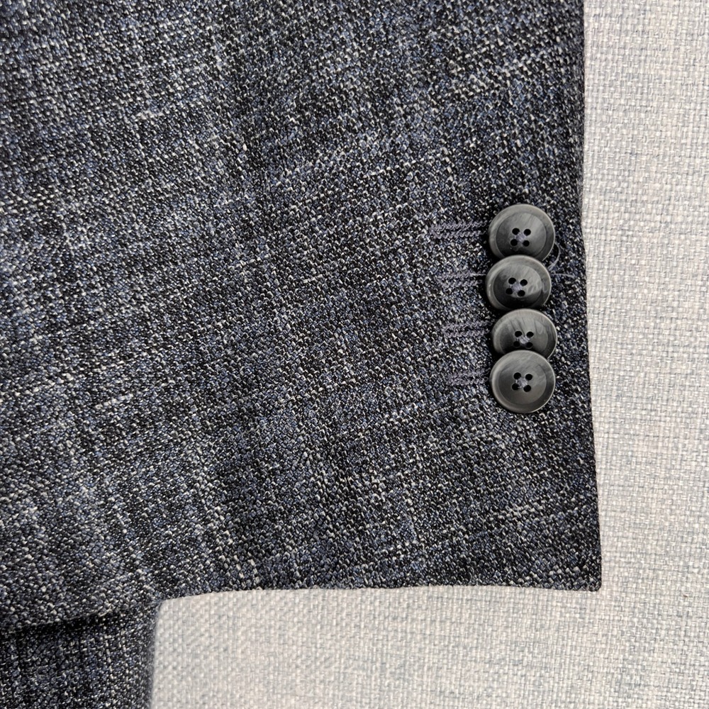 Joseph Abboud E Thomas Wool Silk Linen‎ Blazer Sport Coat Men 50R Gray Plaid Ivy - Picture 2 of 13